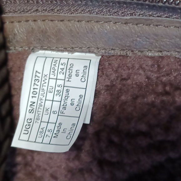 UGG Australia Women's Chocolate Brown Leather & Wool Robbie Boots 7.5 - Picture 5 of 10